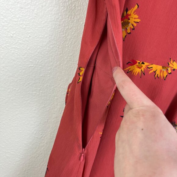 Madewell Posy Cactus Short Sleeve Mini Ruffle Dress Spiced Rose Women’s Size 2 - Picture 6 of 10